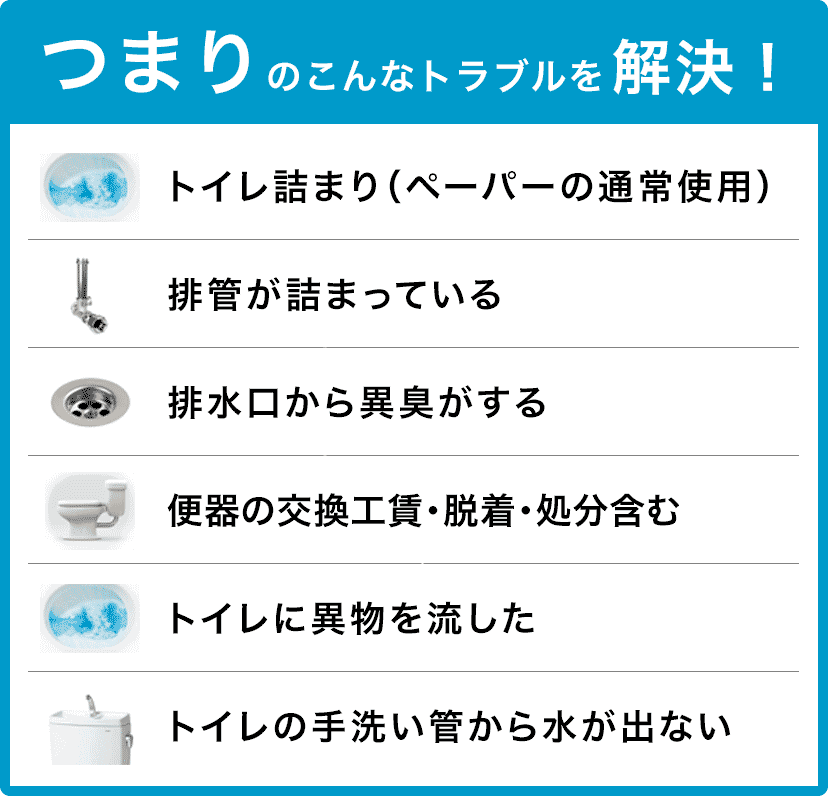 大阪市でトイレタンクの水が止まらない/トイレつまり（ペーパーの通常使用)/トイレタンクから水が出ない/トイレに異物を流した